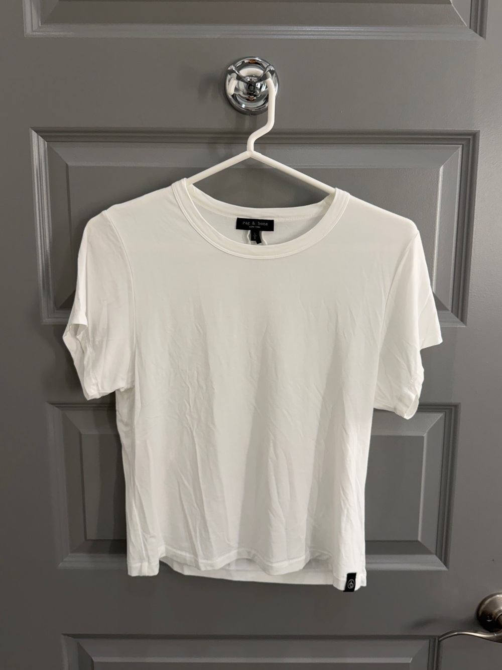 rag & bone White Short Sleeve Crewneck Tee